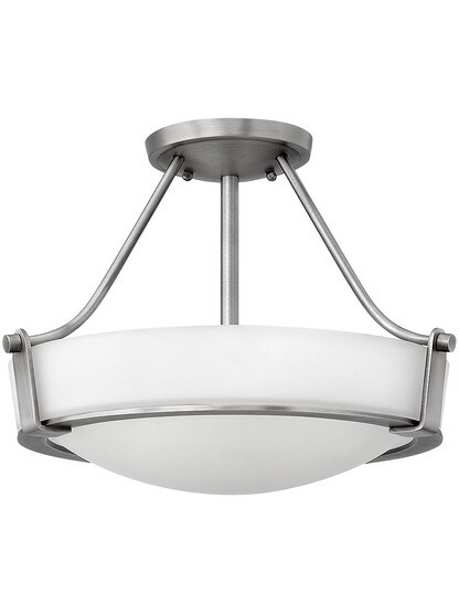 Hathaway 3 Light Semi-Flush Ceiling Light in Antique Nickel